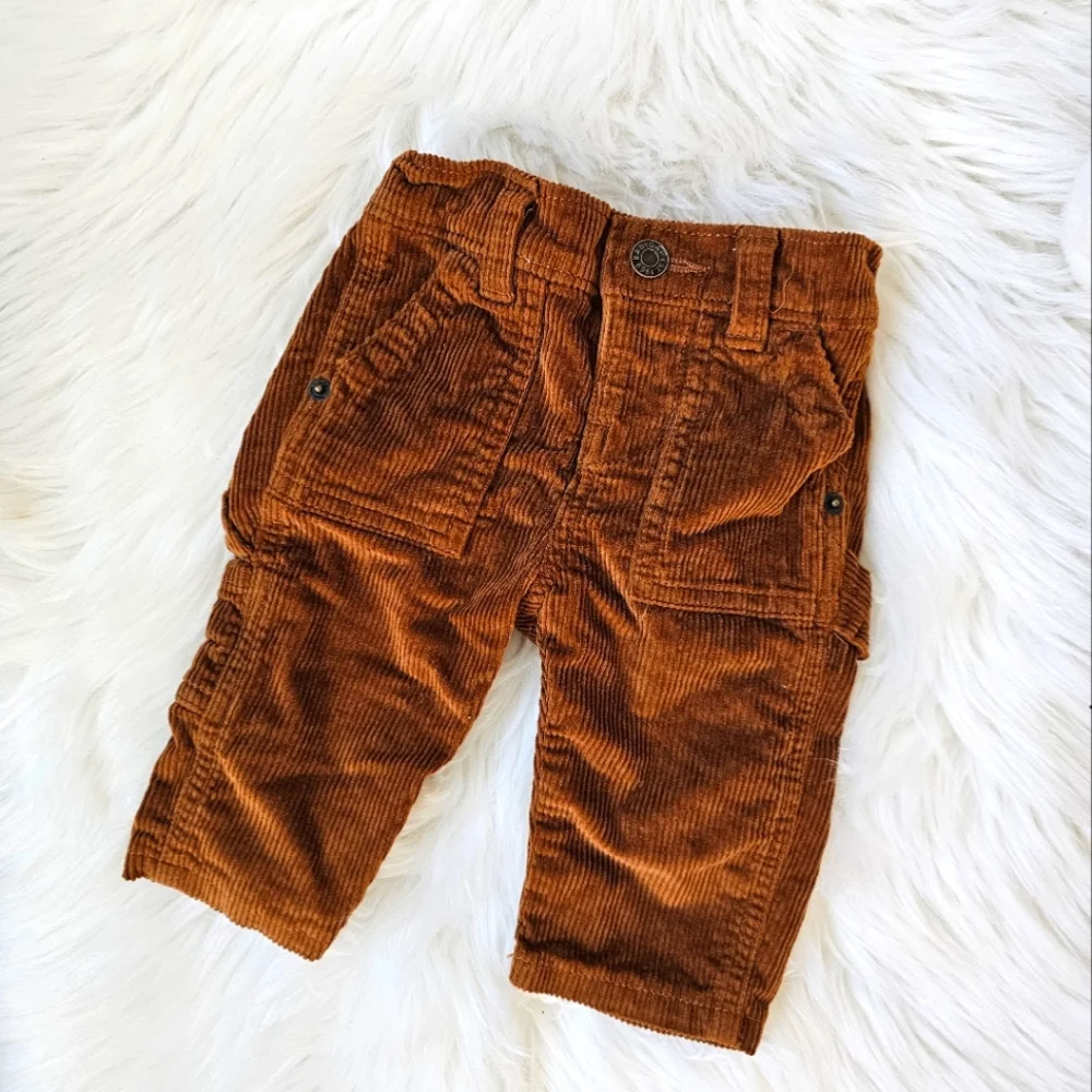 2 Piece Set Baby Gap Flannel Shirt Burgundy & Baby Gap Corduroy Lined Pants
